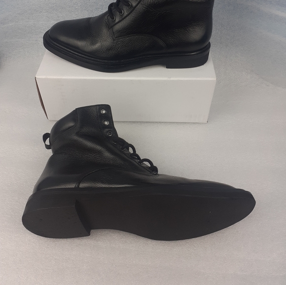 Leather boot,100% LEATHER in & out Cushioned Low heel Lightweight Combat Boot 6 - Picture 2 of 8